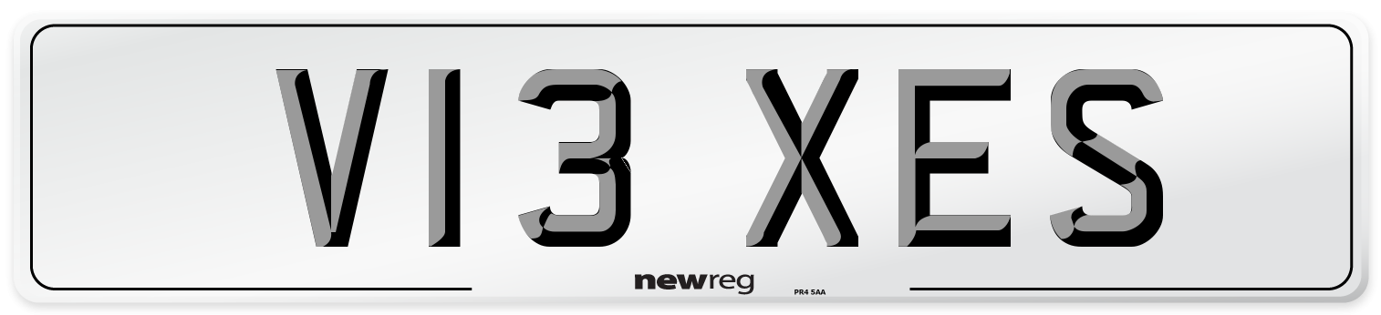 V13 XES Number Plate from New Reg